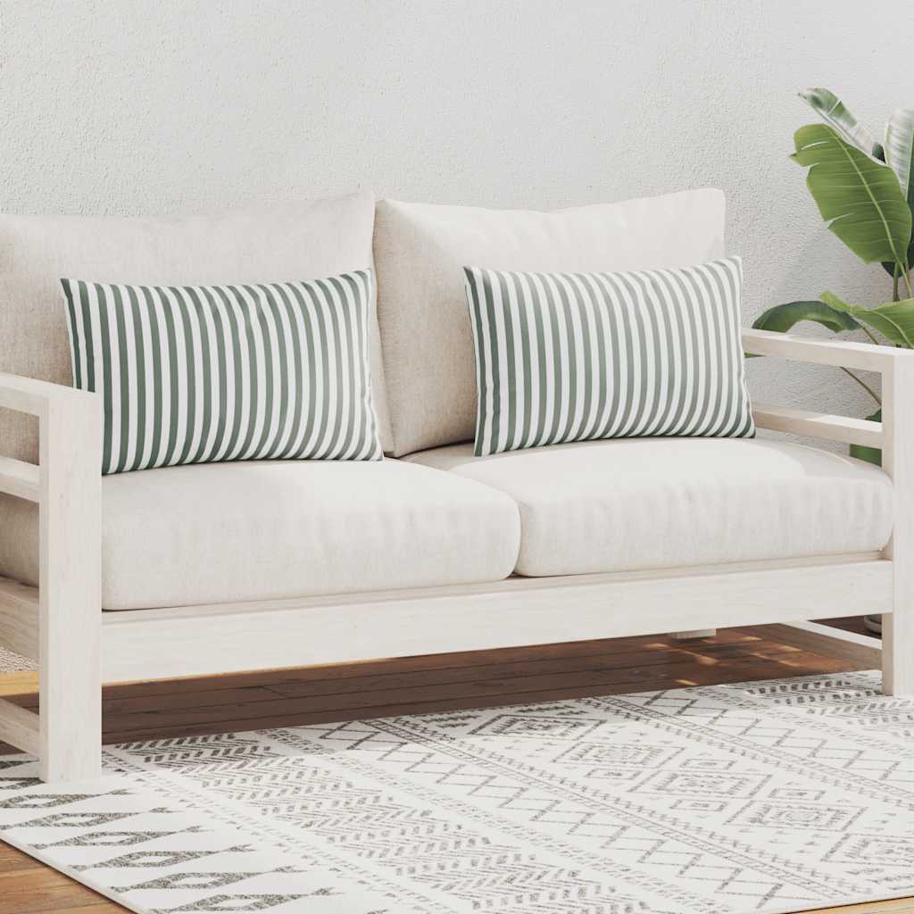 Μαξιλάρια Εξωτερικού Χώρου 2 τεμ. Ριγέ Γκρι 60 x 40 εκ. - Pakobazaar