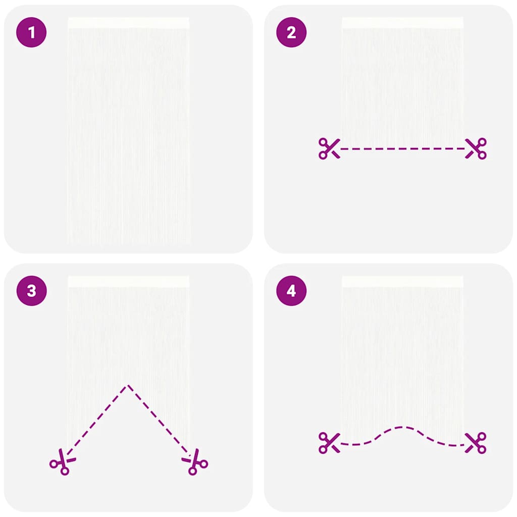 Κουρτίνες με Κρόσσια 2 τεμ. Λευκές 100 x 250 εκ. - PAKOBAZAAR