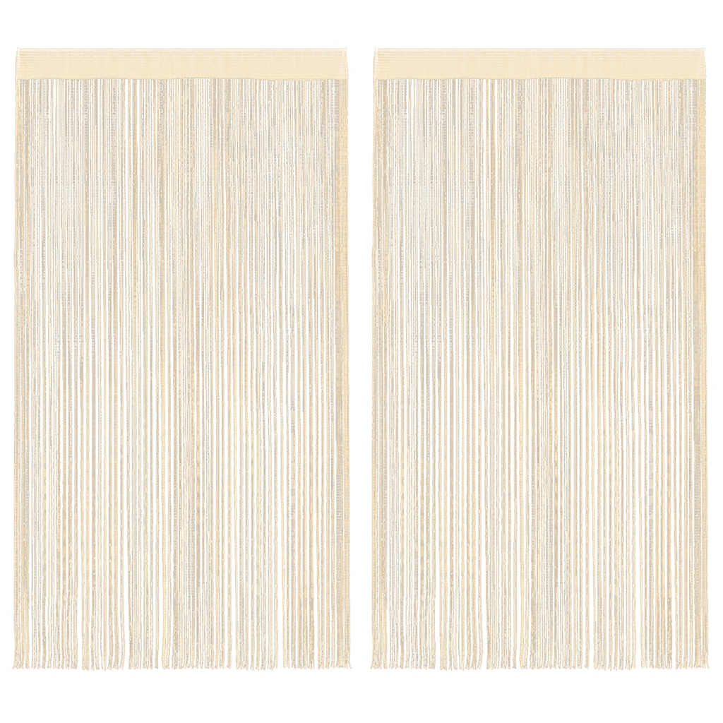 Κουρτίνες με Κρόσσια 2 τεμ. Κρεμ 140 x 250 εκ. - PAKOBAZAAR