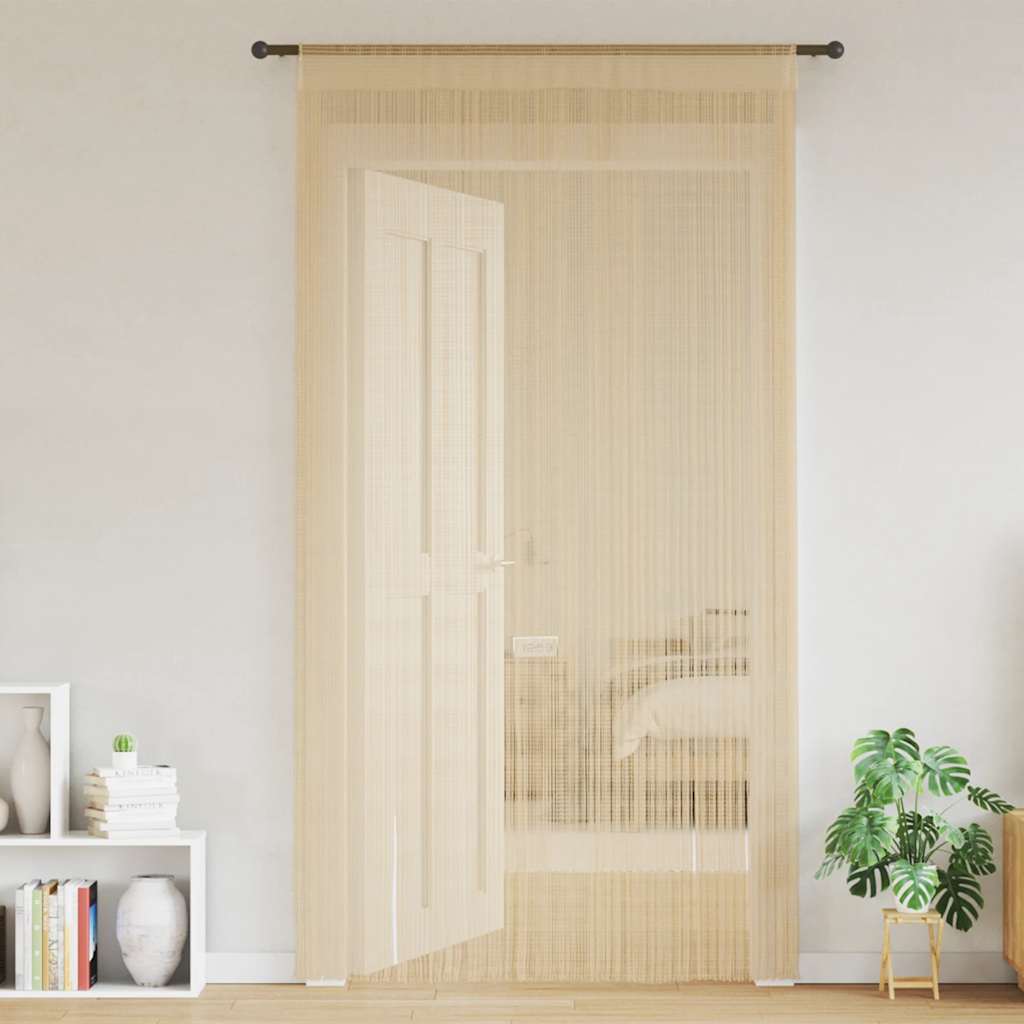 Κουρτίνες με Κρόσσια 2 τεμ. Μπεζ 140 x 250 εκ. - PAKOBAZAAR