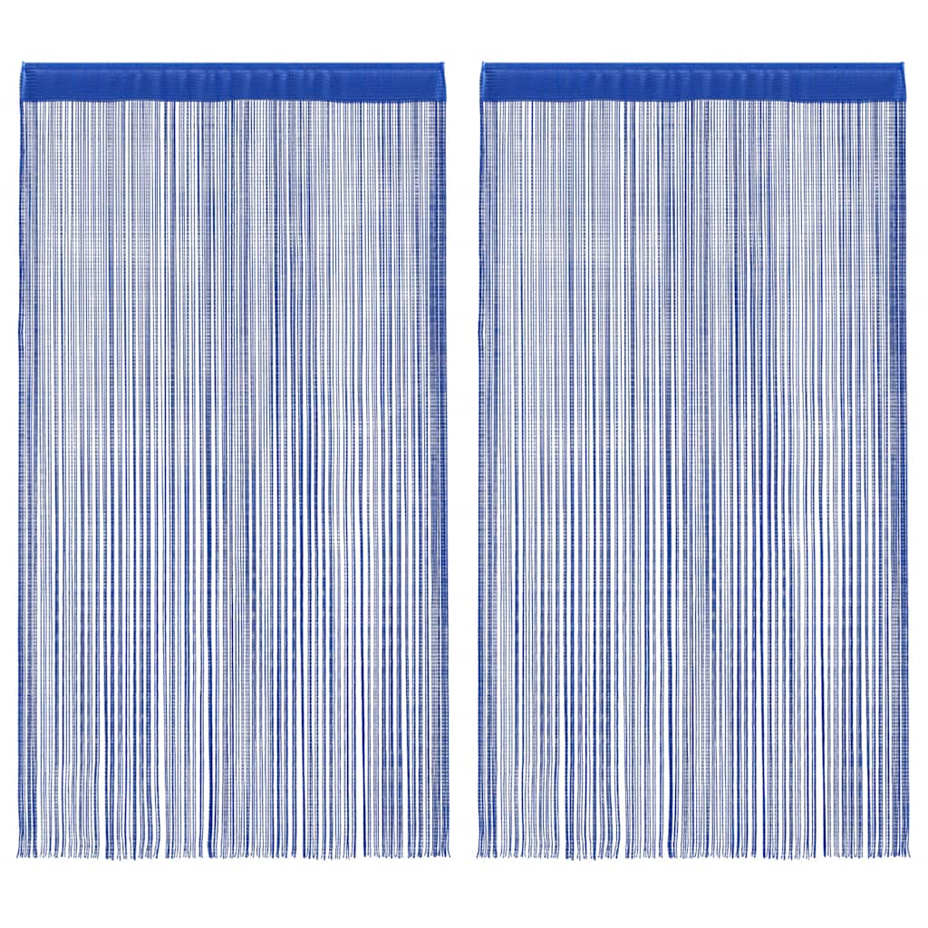 Κουρτίνες με Κρόσσια 2 τεμ. Μπλε 140 x 250 εκ. - PAKOBAZAAR