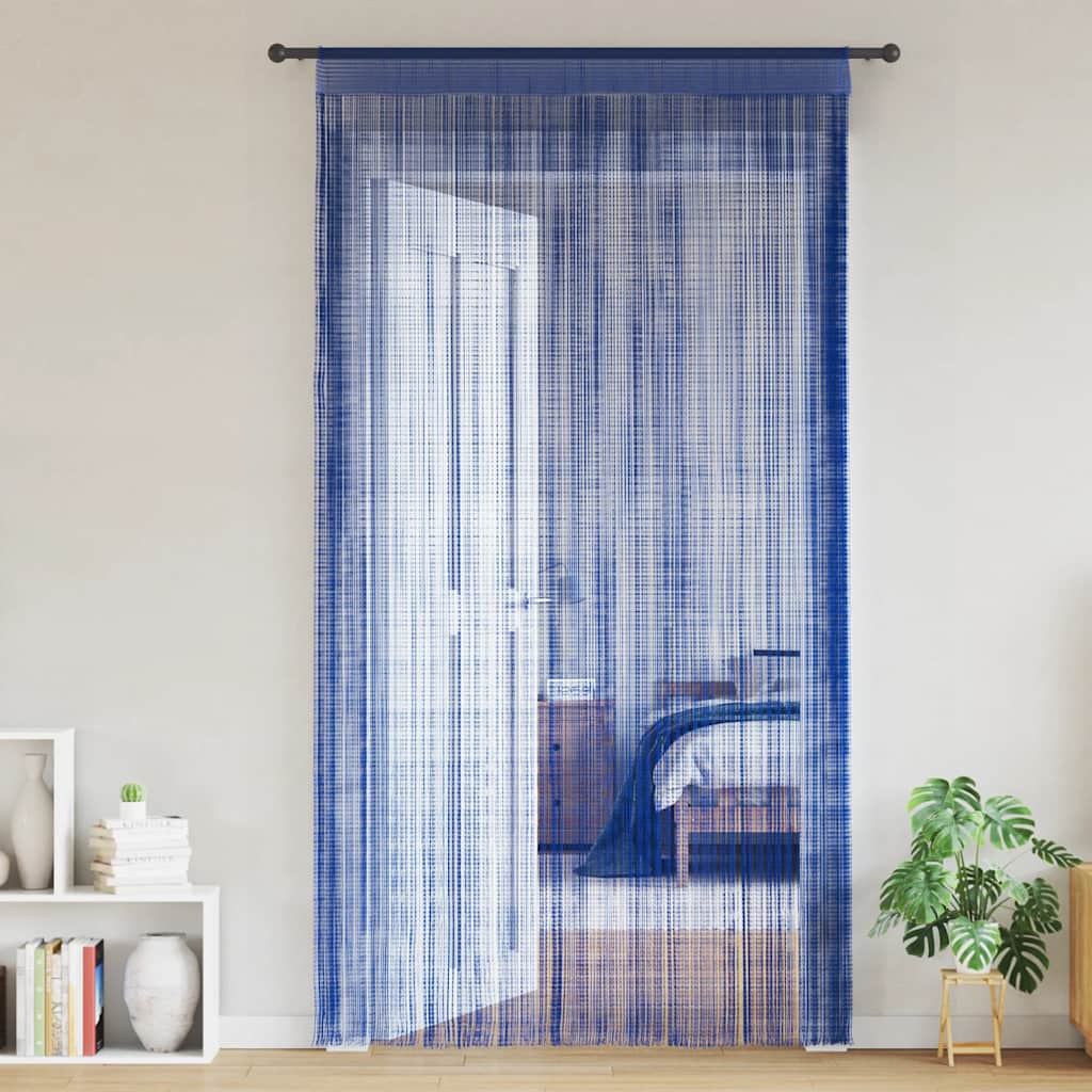Κουρτίνες με Κρόσσια 2 τεμ. Μπλε 140 x 250 εκ. - PAKOBAZAAR