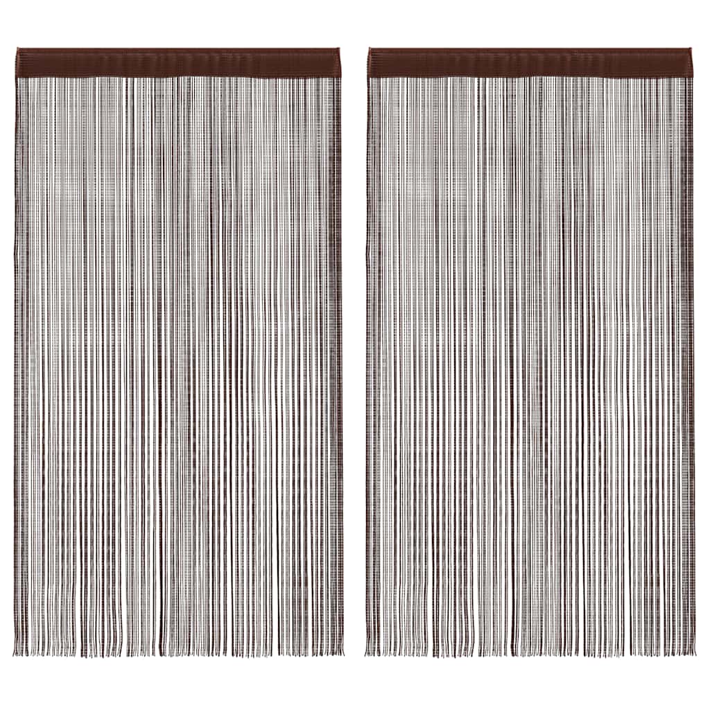 Κουρτίνες με Κρόσσια 2 τεμ. Καφέ 100 x 250 εκ. - PAKOBAZAAR