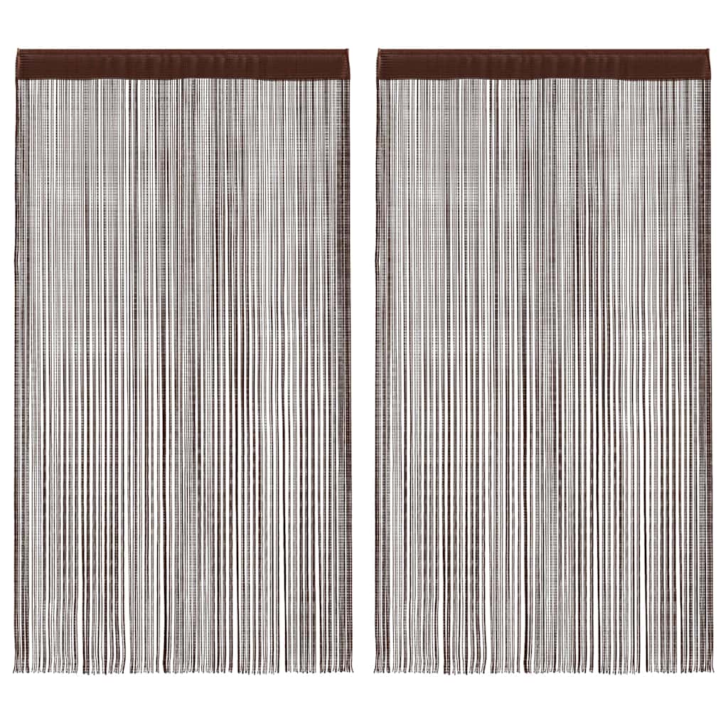 Κουρτίνες με Κρόσσια 2 τεμ. Καφέ 140 x 250 εκ. - PAKOBAZAAR