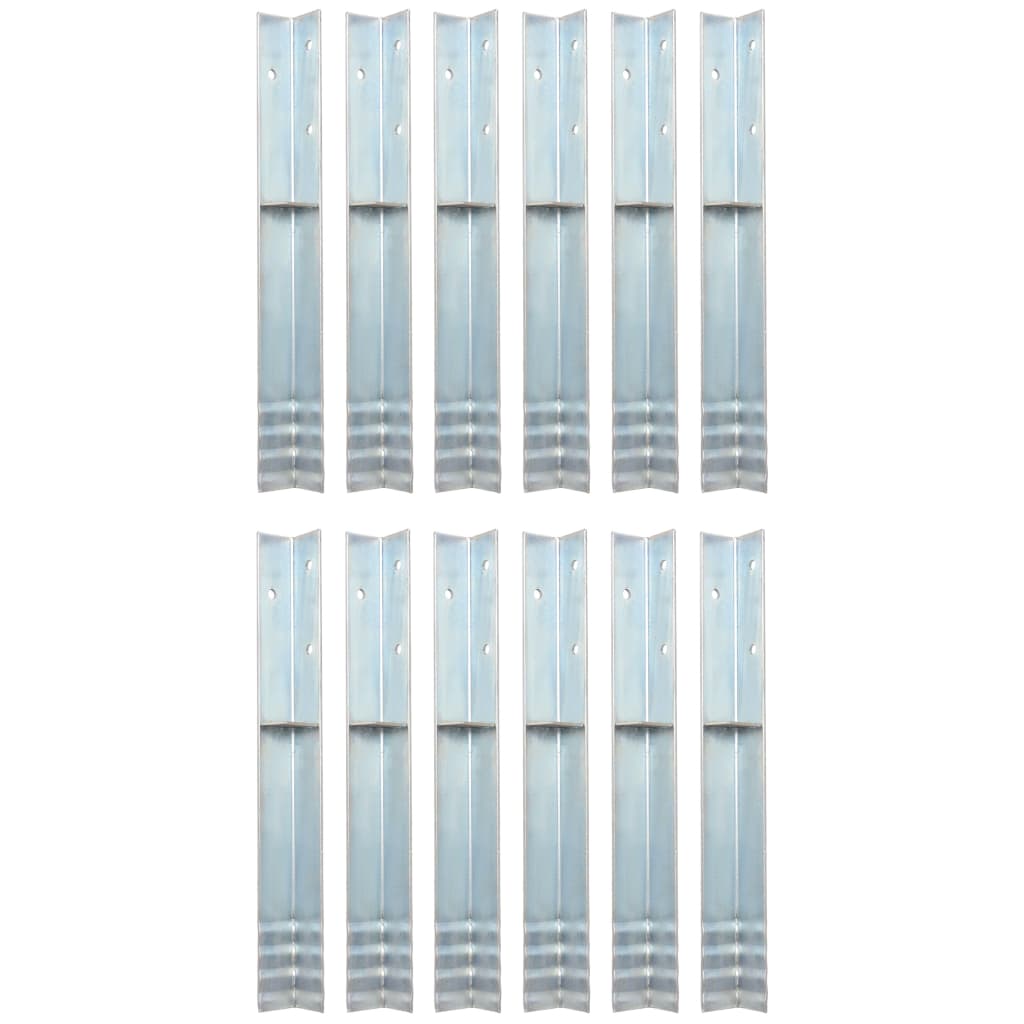 Στηρίγματα Εδάφους Σχήματος Γ 12 τεμ. 5x5x50 εκ. Γαλβ. Χάλυβας - PAKOBAZAAR