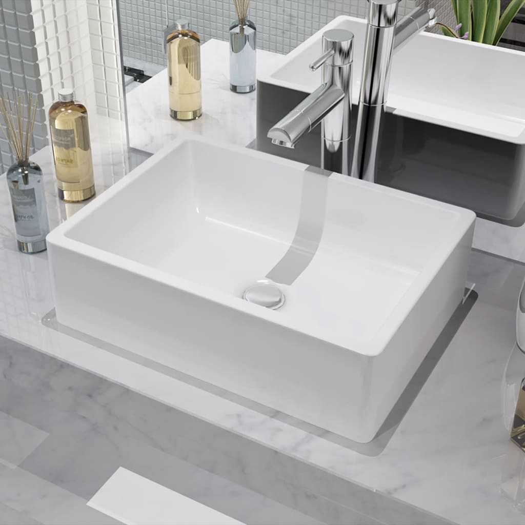 Νιπτήρας Λευκός 41 x 30 x 12 εκ. Κεραμικός - PAKOBAZAAR