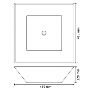 Νιπτήρας Τετράγωνος Λευκός 41,5 x 41,5 x 12 εκ. Κεραμικός - PAKOBAZAAR