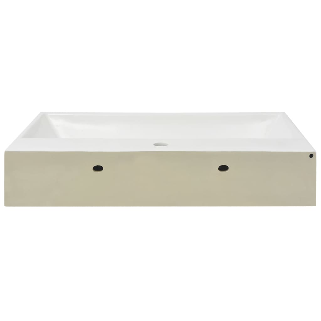 Νιπτήρας με Οπή Βρύσης Λευκός 76 x 42,5 x 14,5 εκ. Κεραμικός - PAKOBAZAAR