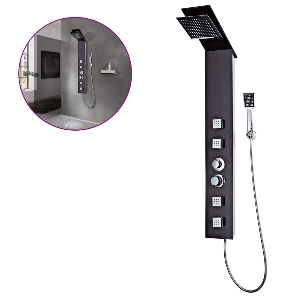 Στήλη Ντους Υδρομασάζ Καφέ από Γυαλί - PAKOBAZAAR