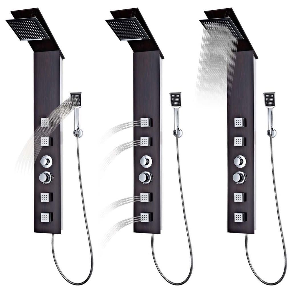 Στήλη Ντους Υδρομασάζ Καφέ από Γυαλί - PAKOBAZAAR