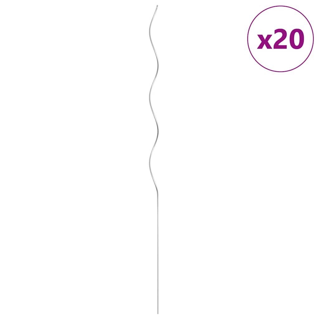 Στηρίγματα Φυτών Ελικοειδή 20 τεμ. 110 εκ. Γαλβανισμένο Ατσάλι - PAKOBAZAAR