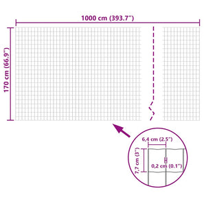 Συρματόπλεγμα Γκρι 10 x 1,7 μ. Ατσάλινο