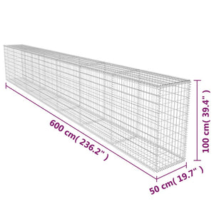 Συρματοκιβώτιο Τοίχος 600x50x100 εκ. Γαλβαν.Χάλυβας + Κάλυμμα - PAKOBAZAAR