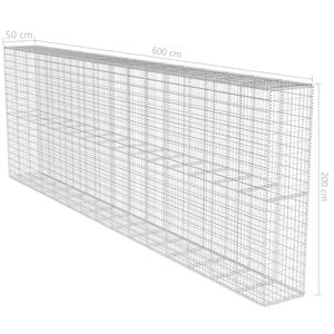 Συρματοκιβώτιο Τοίχος 600x50x200 εκ. Γαλβαν.Χάλυβας + Κάλυμμα - PAKOBAZAAR