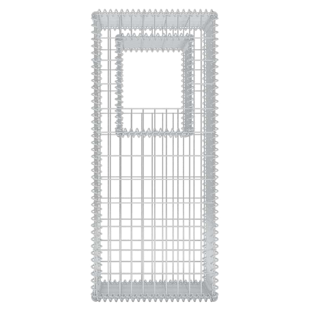 Συρματοκιβώτια Στύλοι/Γλάστρες 2 τεμ 50 x 50 x 120 εκ. Ατσάλινα - Pakobazaar