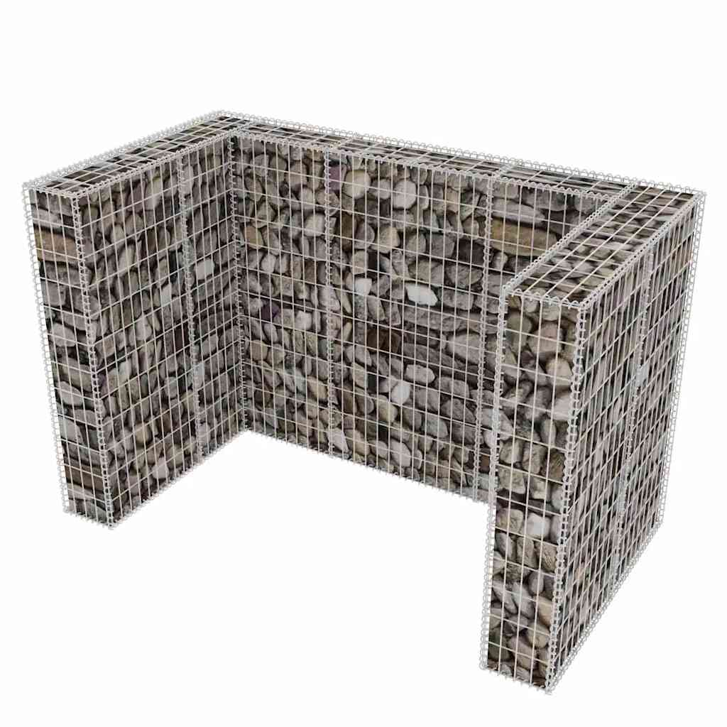 Πλαίσιο Διπλό για Κάδους Απορριμμάτων 180x100x120 εκ. Ατσάλινο - PAKOBAZAAR