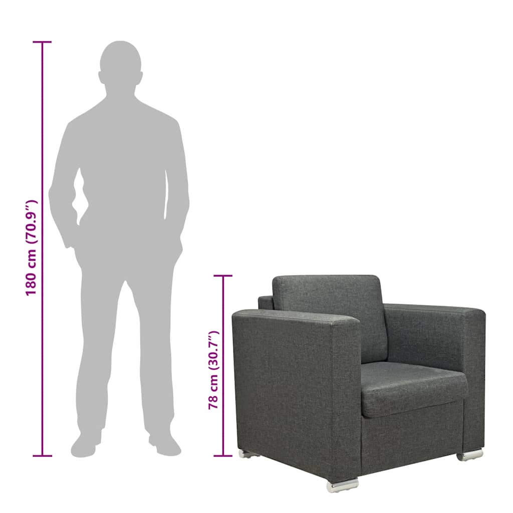 Πολυθρόνα Σκούρο Γκρι Υφασμάτινη - PAKOBAZAAR