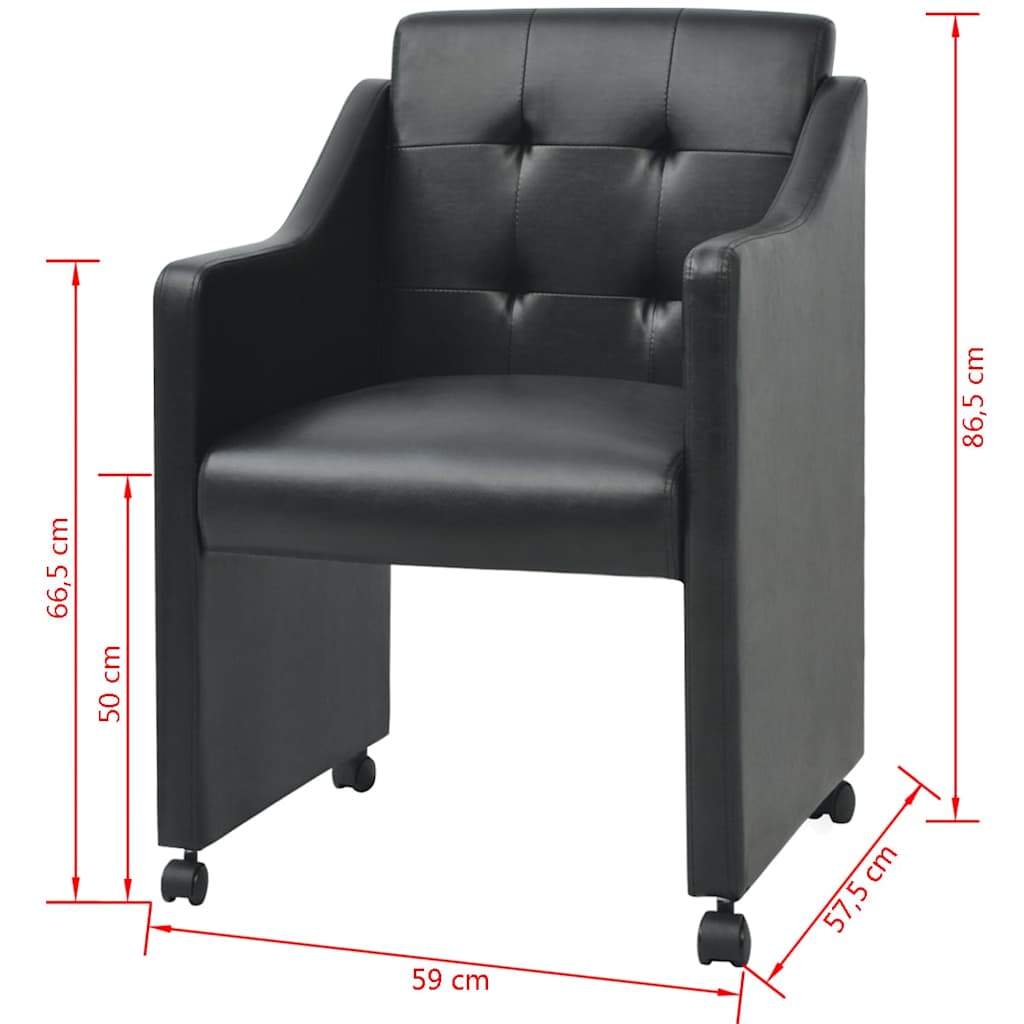 Πολυθρόνες Τραπεζαρίας 2 τεμ. Μαύρες 59 x 57,5 x 86,5 εκ.