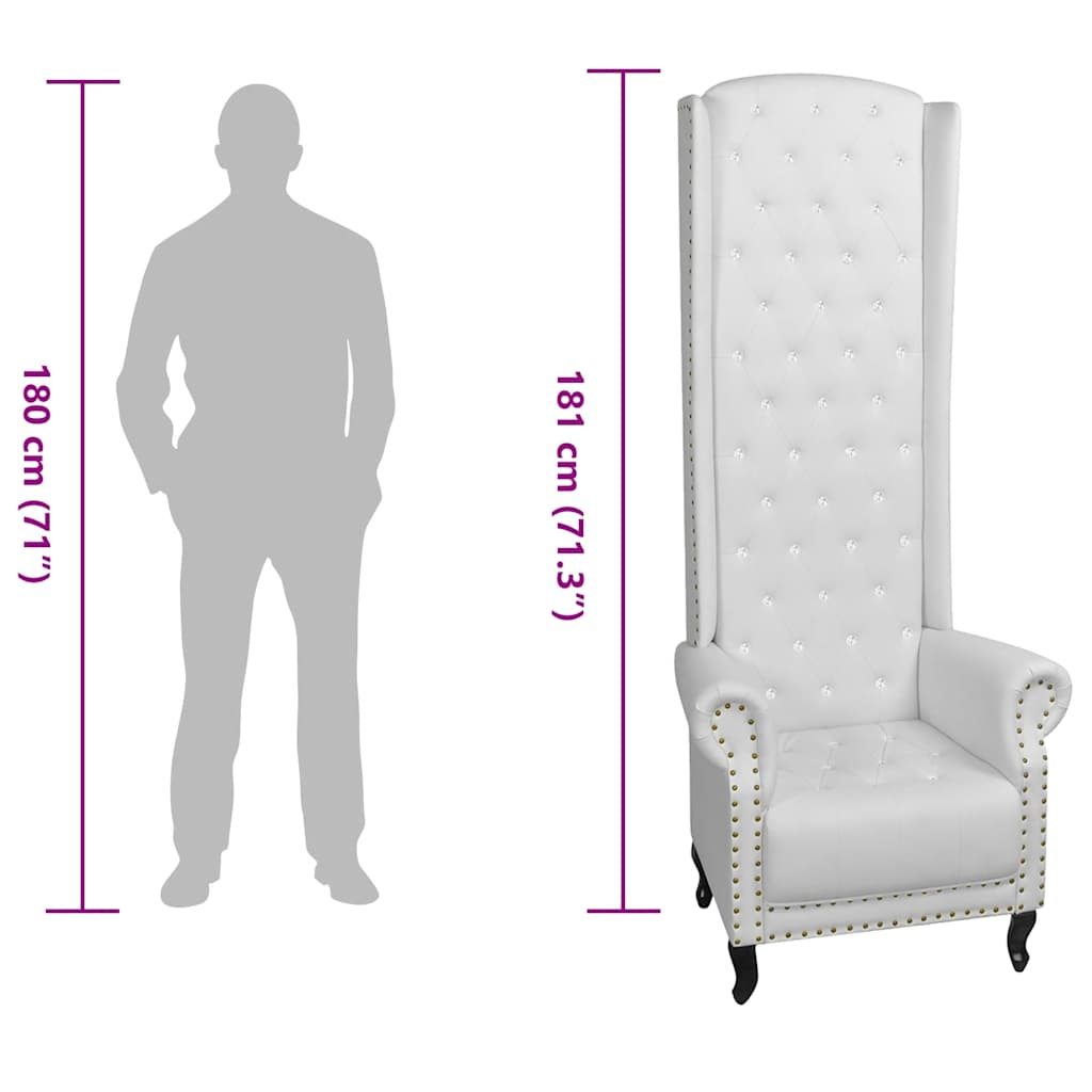 Πολυθρόνα με Ψηλή Πλάτη Λευκή από Συνθετικό Δέρμα - PAKOBAZAAR