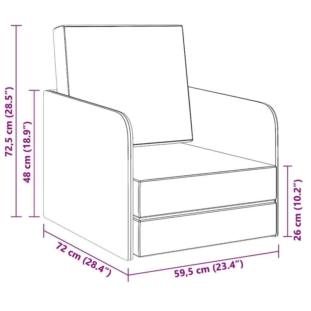 Πολυθρόνα-Κρεβάτι Ανοιχτό Γκρι Υφασμάτινη - PAKOBAZAAR
