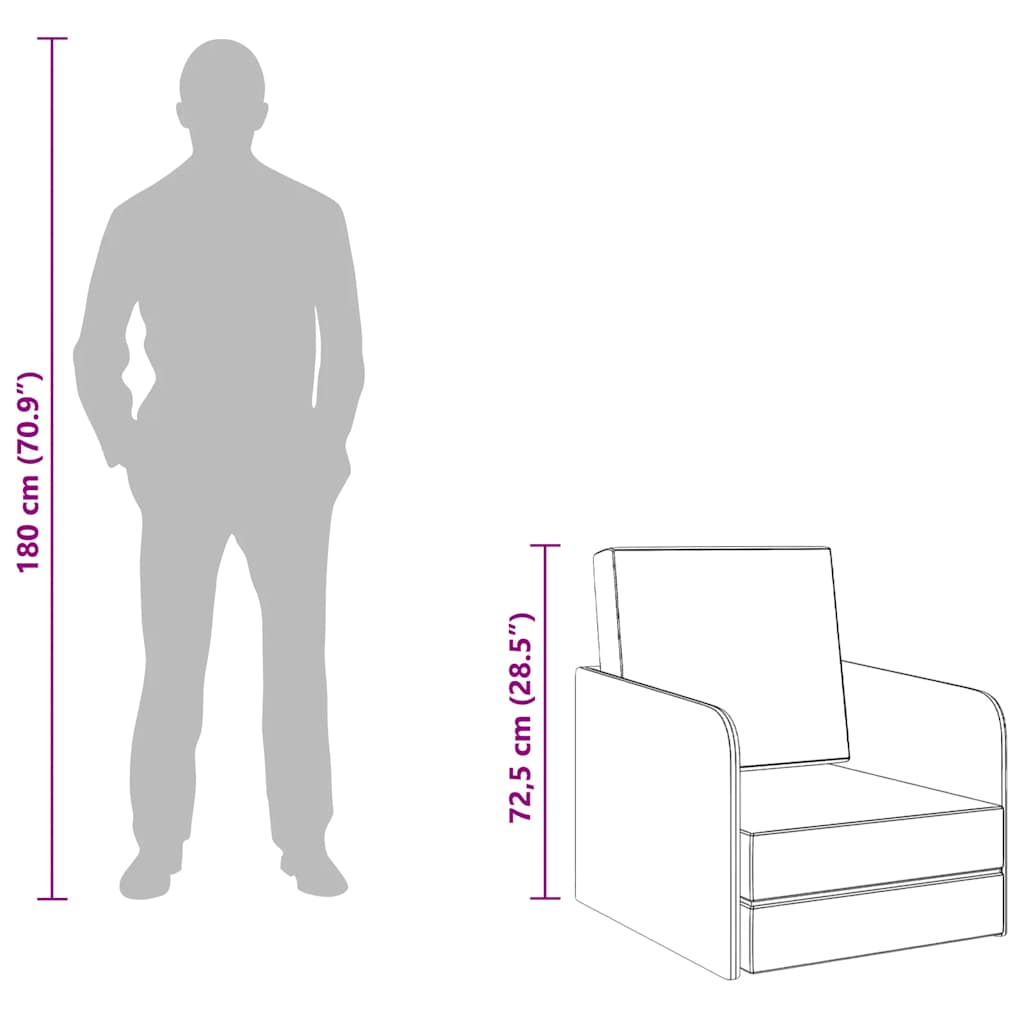 Πολυθρόνα-Κρεβάτι Ανοιχτό Γκρι Υφασμάτινη - PAKOBAZAAR