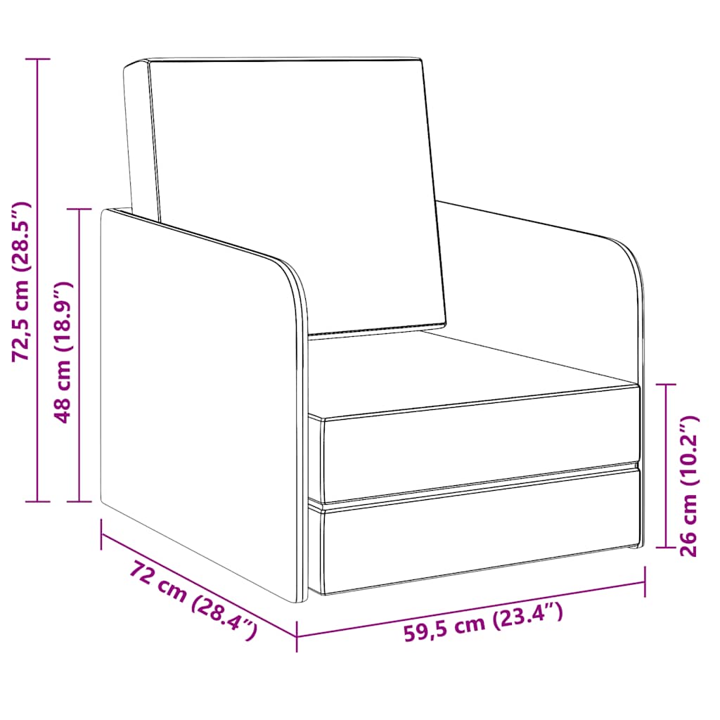 Πολυθρόνα-Κρεβάτι Σκούρο Γκρι Υφασμάτινη - PAKOBAZAAR