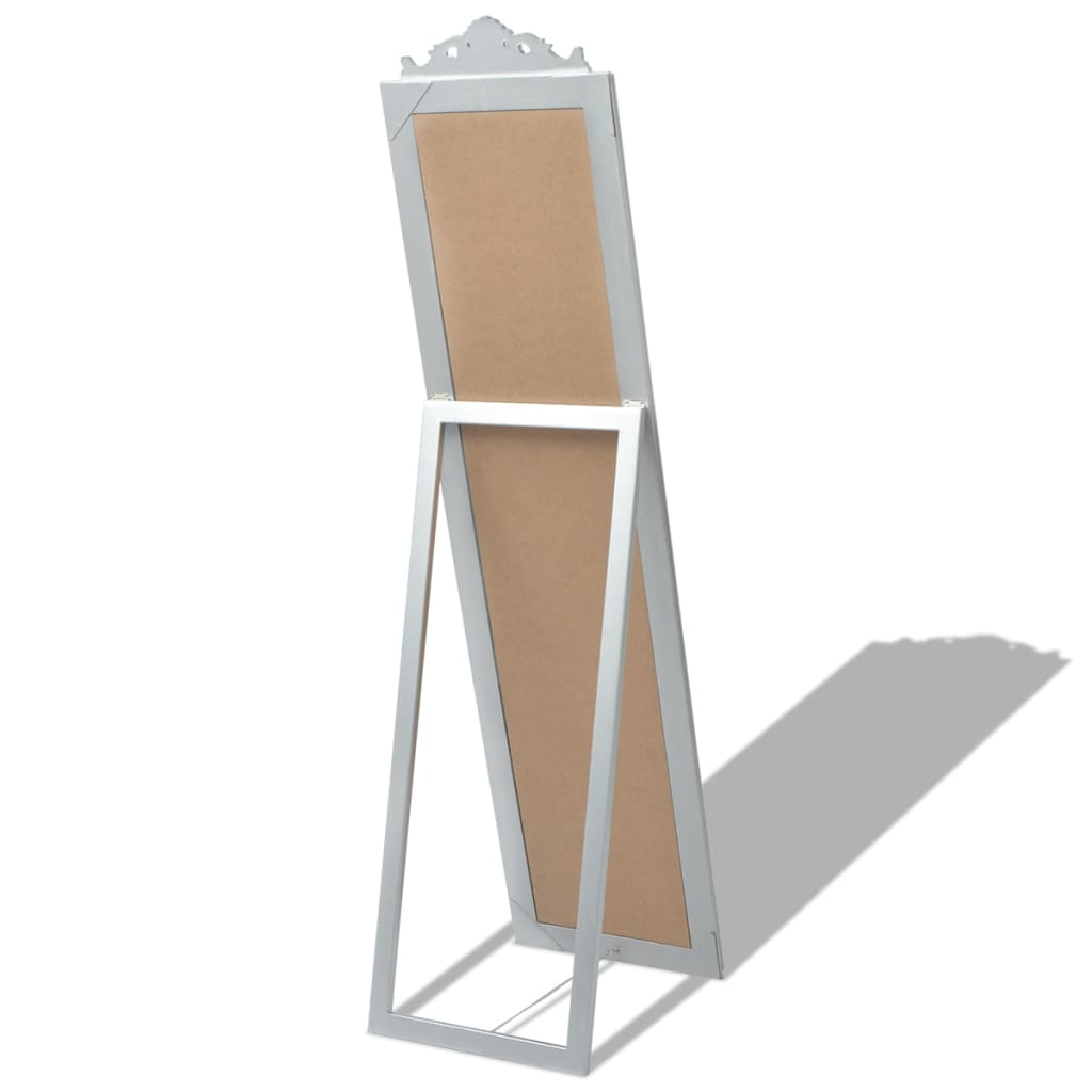 Καθρέφτης Επιδαπέδιος με Μπαρόκ Στιλ Ασημί 160 x 40 εκ. - PAKOBAZAAR