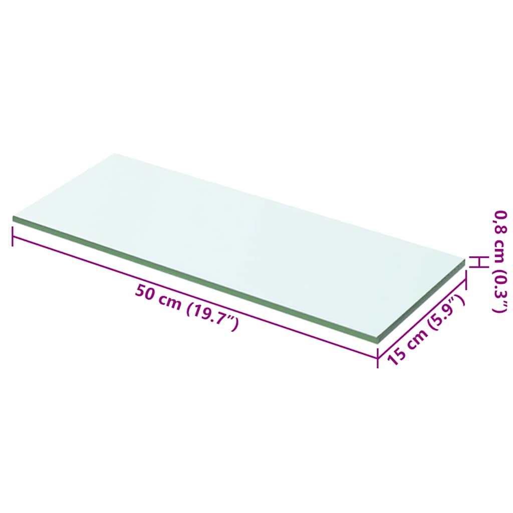 Ράφι Πάνελ Διάφανο 50 x 15 εκ. Γυάλινο - PAKOBAZAAR