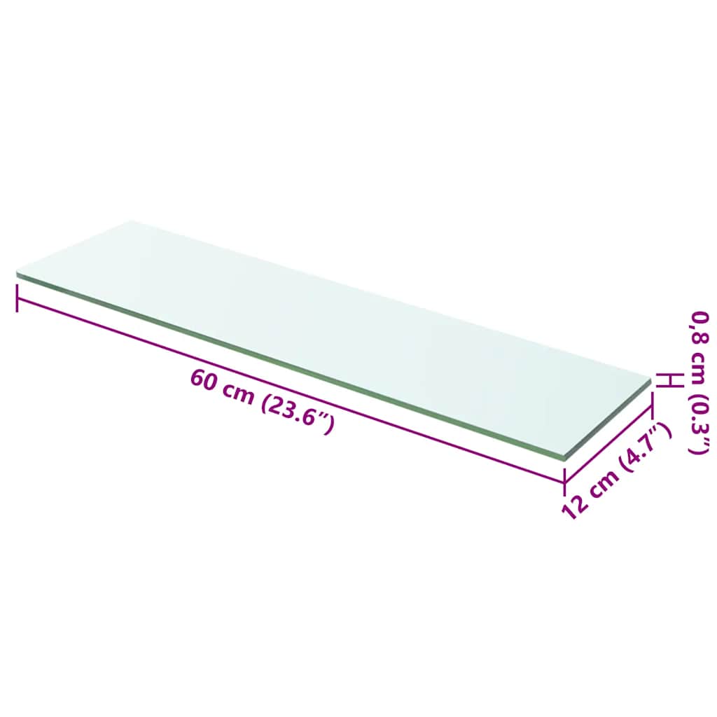 Ράφι Πάνελ Διάφανο 60 x 12 εκ. Γυάλινο - PAKOBAZAAR