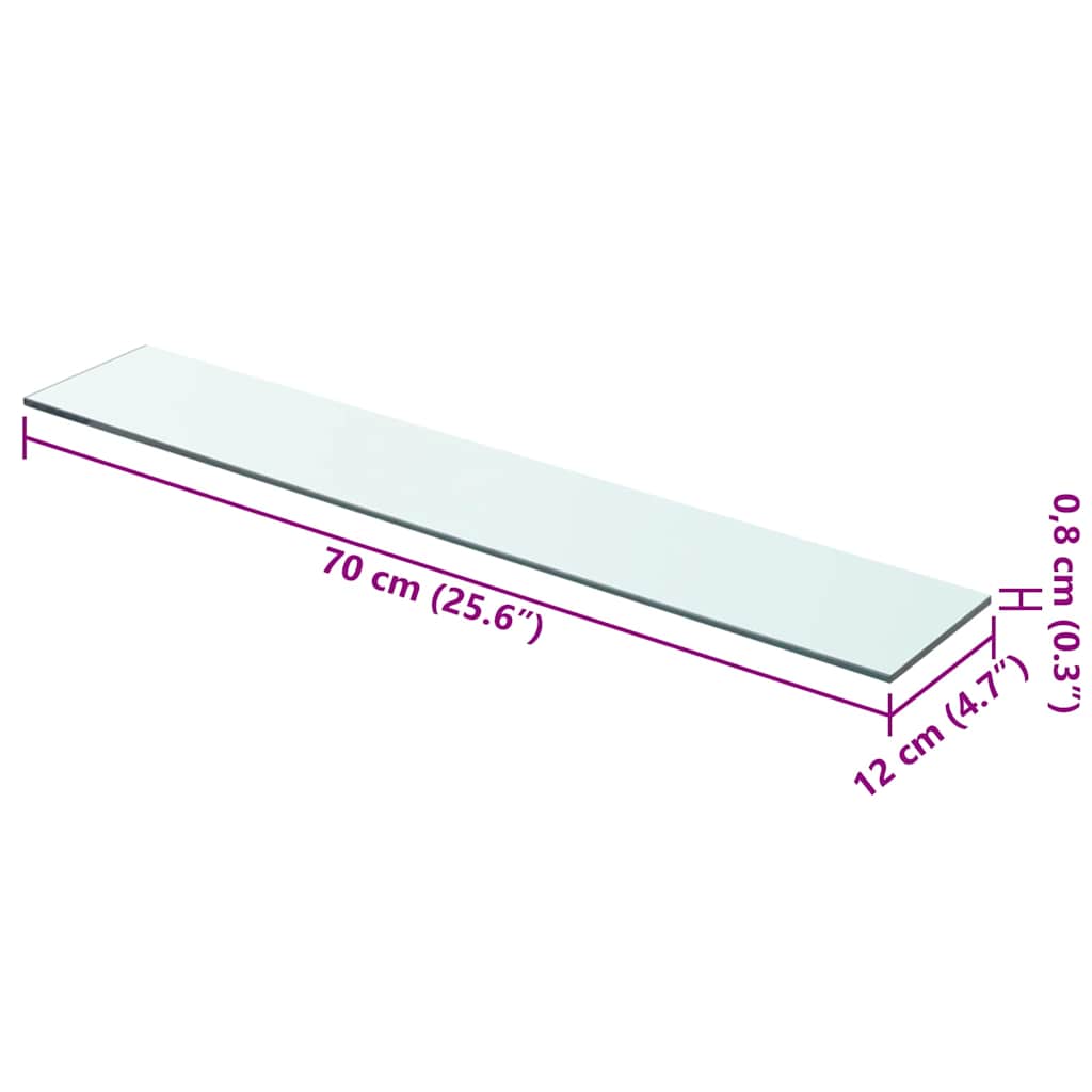 Ράφι Πάνελ Διάφανο 70 x 12 εκ. Γυάλινο - PAKOBAZAAR