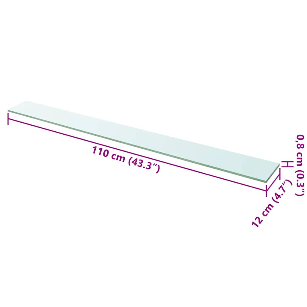 Ράφι Πάνελ Διάφανο 110 x 12 εκ. Γυάλινο - PAKOBAZAAR