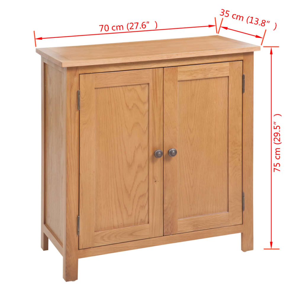 Ντουλάπι Αποθήκευσης 70 x 35 x 75 εκ. από Μασίφ Ξύλο Δρυός - Pakobazaar