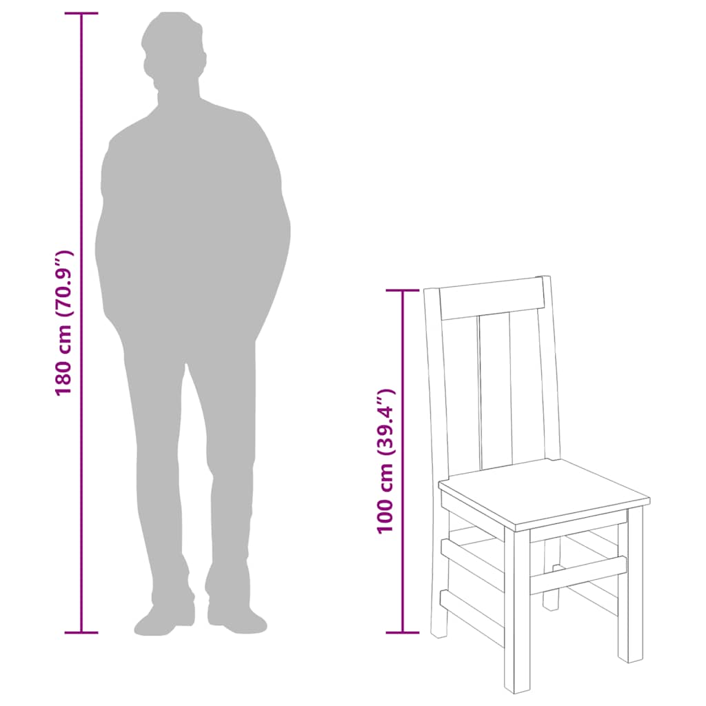 Καρέκλες Τραπεζαρίας 2 τεμ. από Μασίφ Ξύλο Ακακίας - PAKOBAZAAR