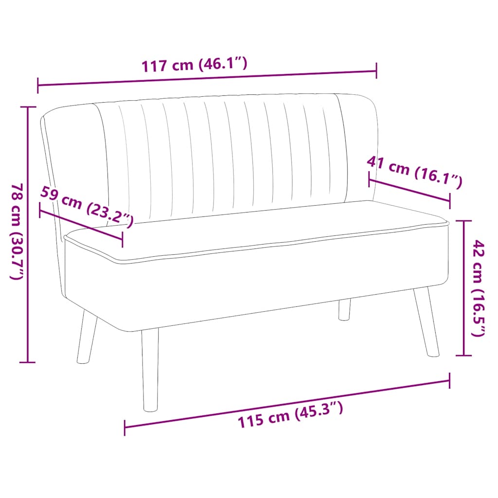 Καναπές Μπλε 117 x 55,5 x 77 εκ. Υφασμάτινος - PAKOBAZAAR