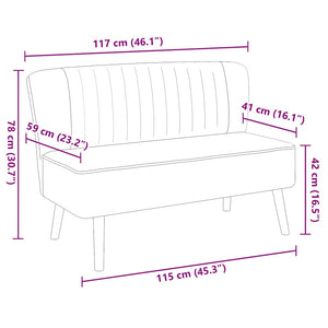 Καναπές Μπλε 117 x 55,5 x 77 εκ. Υφασμάτινος - PAKOBAZAAR