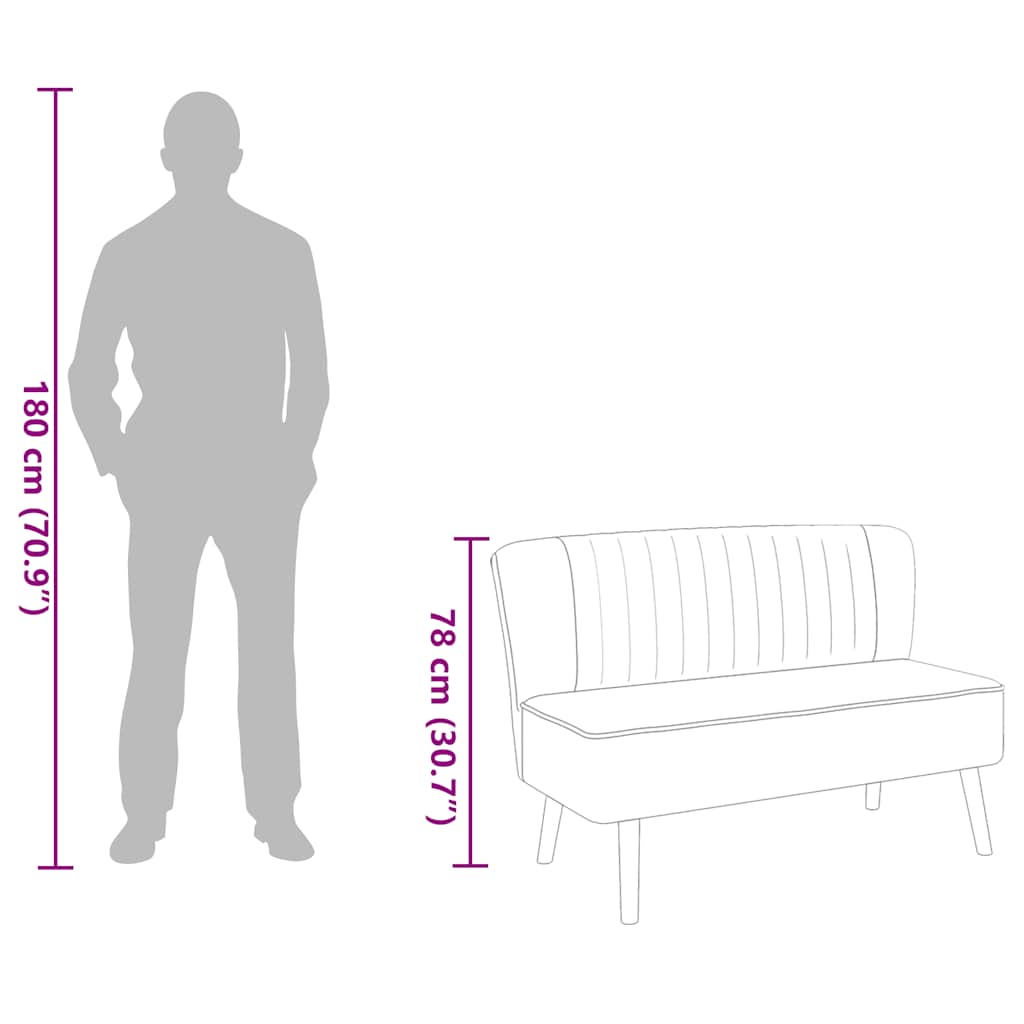 Καναπές Μπλε 117 x 55,5 x 77 εκ. Υφασμάτινος - PAKOBAZAAR