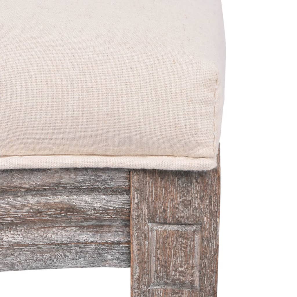 Καρέκλες Τραπεζαρίας 2 τεμ. Κρεμ Υφασμάτινες - Pakobazaar