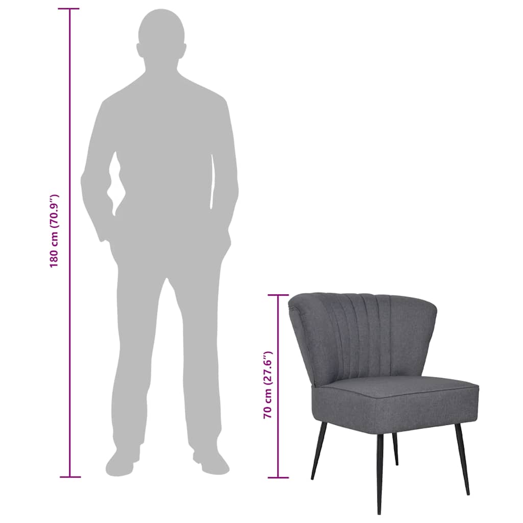 Πολυθρόνα Cocktail Σκούρο Γκρι Υφασμάτινη - PAKOBAZAAR