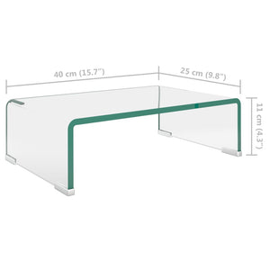 Βάση Τηλεόρασης/Οθόνης Διάφανη 40 x 25 x 11 εκ. Γυάλινη - PAKOBAZAAR