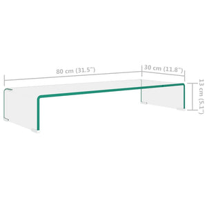 Βάση Τηλεόρασης/Οθόνης Διάφανη 80 x 30 x 13 εκ. Γυάλινη - PAKOBAZAAR