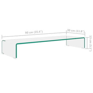 Βάση Τηλεόρασης/Οθόνης Διάφανη 90 x 30 x 13 εκ. Γυάλινη - PAKOBAZAAR