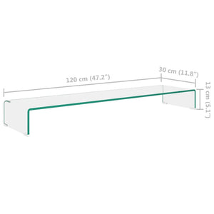Βάση Τηλεόρασης/Οθόνης Διάφανη 120 x 30 x 13 εκ. Γυάλινη - PAKOBAZAAR