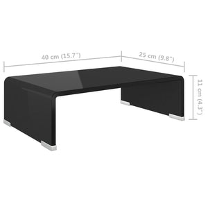 Βάση Τηλεόρασης/Οθόνης Μαύρη 40 x 25 x 11 εκ. Γυάλινη - Pakobazaar