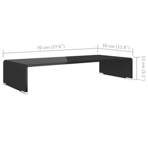 Βάση Τηλεόρασης/Οθόνης Μαύρη 70 x 30 x 13 εκ. Γυάλινη - PAKOBAZAAR