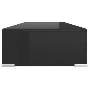 Βάση Τηλεόρασης/Οθόνης Μαύρη 80 x 30 x 13 εκ. Γυάλινη - PAKOBAZAAR