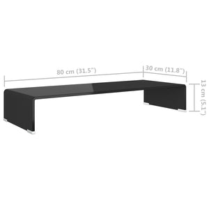 Βάση Τηλεόρασης/Οθόνης Μαύρη 80 x 30 x 13 εκ. Γυάλινη - PAKOBAZAAR