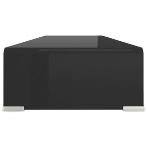 Βάση Τηλεόρασης/Οθόνης Μαύρη 90 x 30 x 13 εκ. Γυάλινη - PAKOBAZAAR
