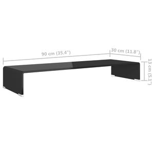 Βάση Τηλεόρασης/Οθόνης Μαύρη 90 x 30 x 13 εκ. Γυάλινη - PAKOBAZAAR