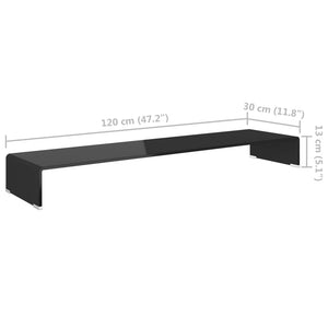 Βάση Τηλεόρασης/Οθόνης Μαύρη 120 x 30 x 13 εκ. Γυάλινη - PAKOBAZAAR