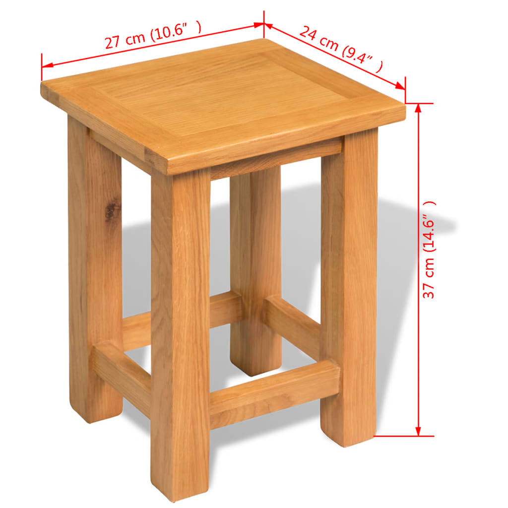 Τραπέζι Βοηθητικό 27 x 24 x 37 εκ. από Μασίφ Ξύλο Δρυός - PAKOBAZAAR